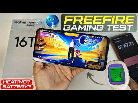 realme 16t gaming test - free fire test | realme 16t 5g gameplay with screen recording 🤩